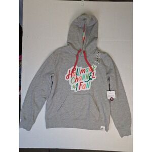 Hallmark Channel Hooded Sweatshirt Womens Medium Gray #1 Fan NWT Pullover Hoodie